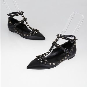 VALENTINO
Black Leather Rockstud Cage Flats